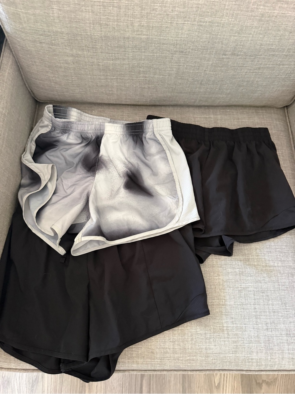 Men's Black Athletic Shorts with Grey Liner